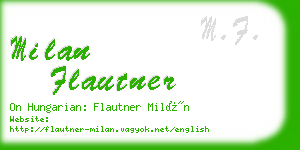 milan flautner business card